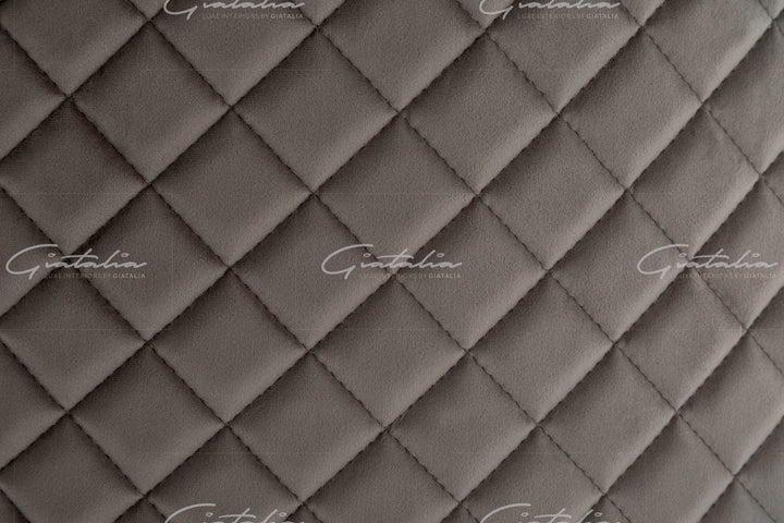 Cambridge Light Grey French Plush Velvet Quilted Back Ring Dining Chair - Belmont Interiors