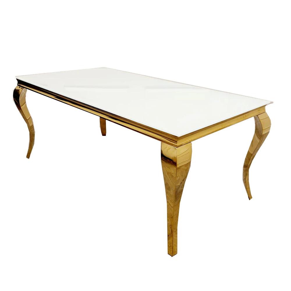 Louis 150cm Marble & Gold Dining Table - 5 Colours - Belmont Interiors