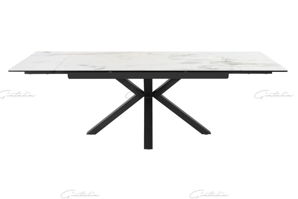 Phoenix 120-180cm White Ceramic Marble Extending Table - Belmont Interiors