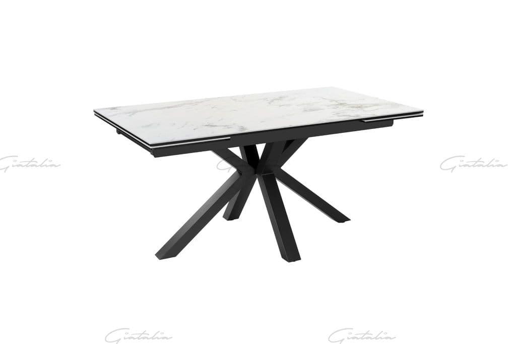 Phoenix 120-180cm White Ceramic Marble Extending Table - Belmont Interiors