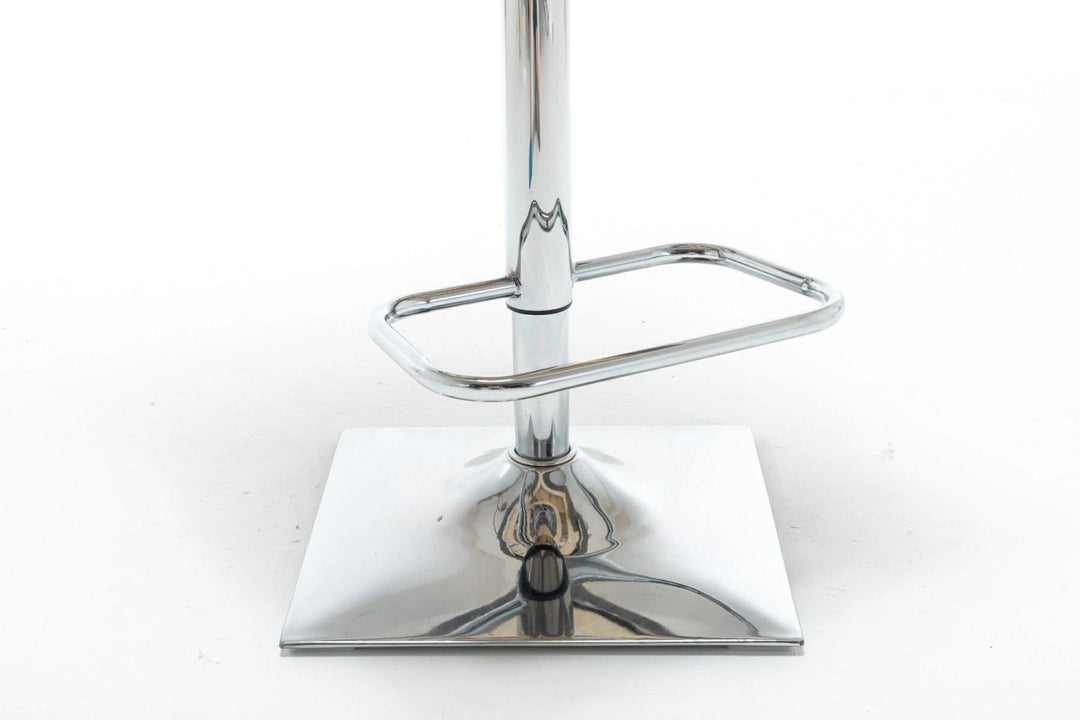 Portland, Light Grey French Velvet, Ring Knocker Quilted Back Bar Stool - Belmont Interiors