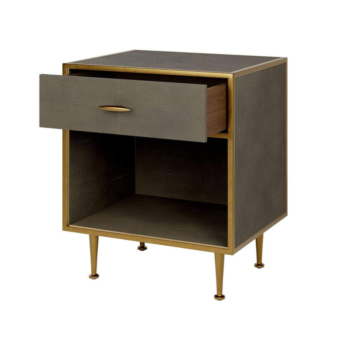 DI Designs Hampton Bedside Table - Grey Shagreen - Belmont Interiors