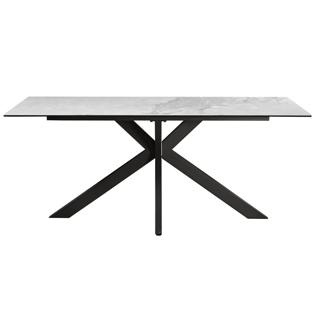 Nova 180cm Grey/Gold Ceramic Marble Dining Table - Belmont Interiors