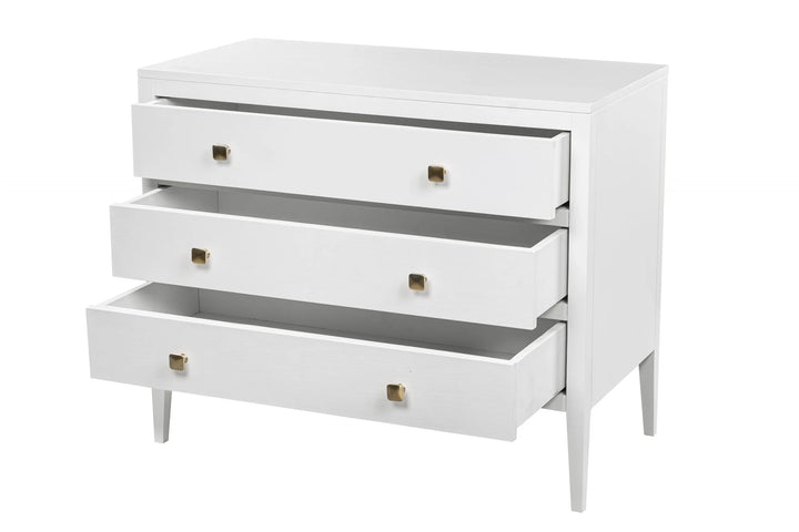 DI Designs Radford Solid Oak Chest of Drawers in White - Belmont Interiors