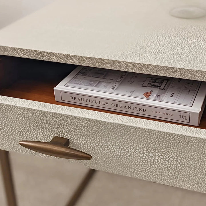 DI Designs Hampton Bedside - Ivory Shagreen - Belmont Interiors
