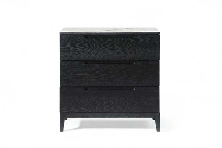 Twenty10 Designs Orchid Marble 3 Drawer Chest in Black - Belmont Interiors