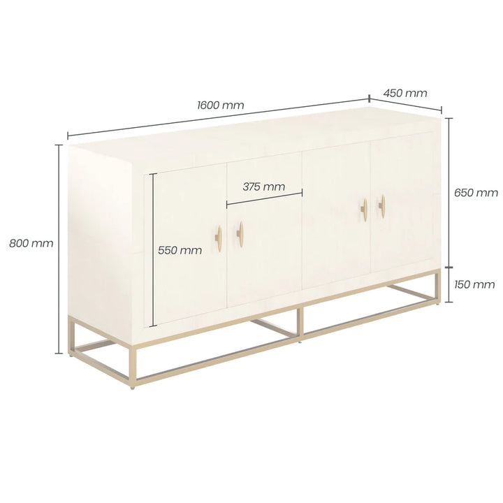 DI Designs Hampton Sideboard - Ivory Shagreen - Belmont Interiors
